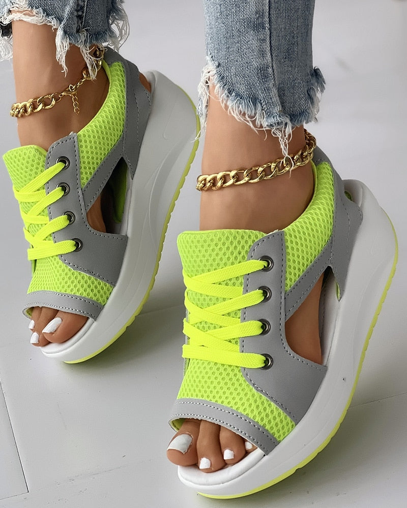 Lace-up Muffin Sandals